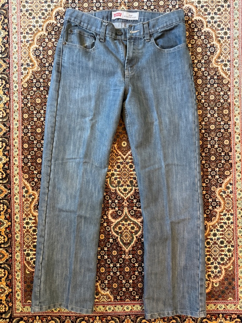 Levi's youth Straight Leg Jeans - Medium Blue Wash Size 18